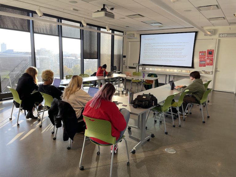 Hard at work: We were so excited to be collaborating last year with biosystems students at the Minneapolis College of Art and Design. It was inspiring to see Minnesota and Manitoba connecting through relationship development and engagement using the arts and experiential design. Photo: Kami Norland