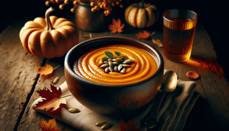 For this week's AI Food Prompt series image and recipe, we showcase a creamy squash and carrot soup, enhanced by the sweetness of maple syrup and finished with a sprinkle of toasted pumpkin seeds. It's the perfect Manitoba comfort food!