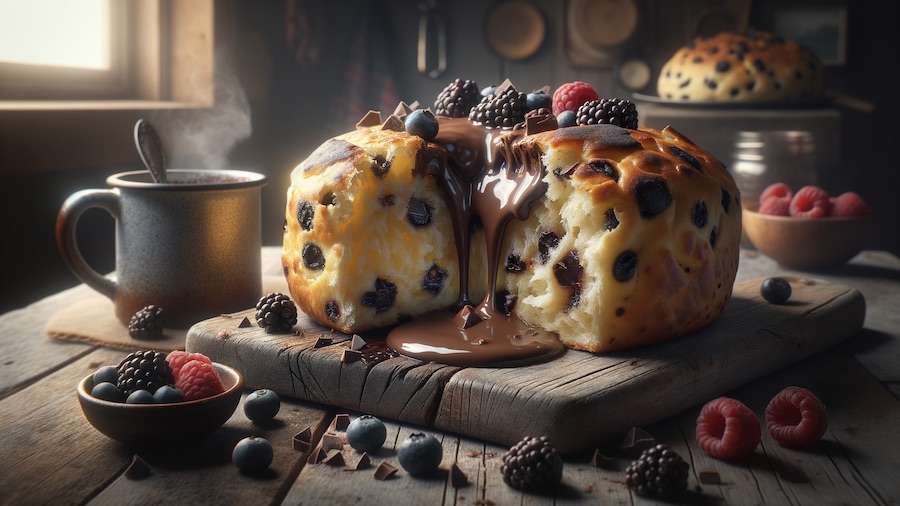 Indulge in the warm, golden perfection of traditional Canadian bannock, made even more irresistible with gooey chocolate chips and bursts of fresh berries. This simple, rustic bread comes together in minutes—just mix flour, baking powder, a touch of sugar, and water, then fold in the sweet additions before frying or baking to crispy, fluffy perfection. Serve it warm with a drizzle of maple syrup or a dusting of powdered sugar for the ultimate cozy treat!