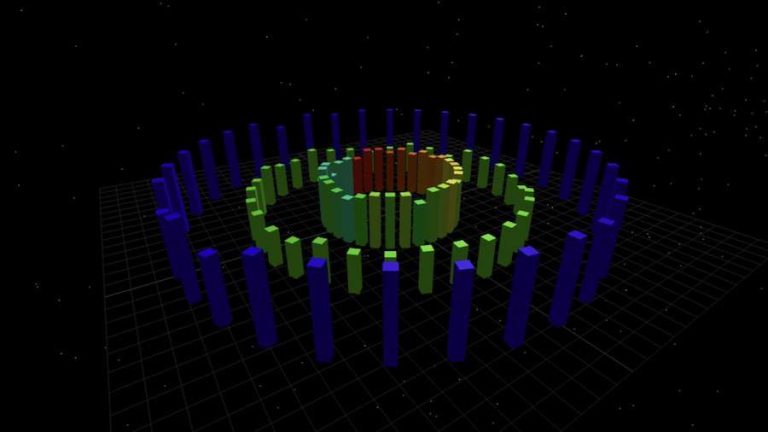Learn how to make a 3D music visualizer developed using three.js. Bouncing equalizer bars, orbiting camera, and cosmic stars merge sound and art.