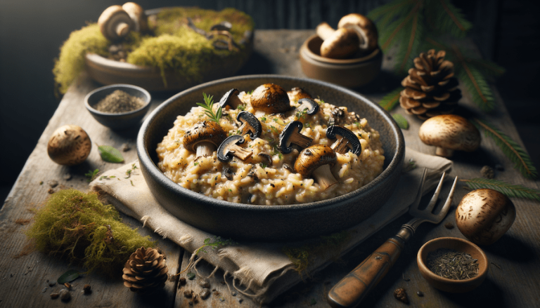 For this week's AI Food Prompt series recipe and image, we present a luxurious Manitoba wild rice risotto, combined with sautéed mushrooms and finished with a hint of truffle oil.