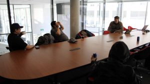 Members of the former Arviat Film Society, Global Dignity Canada, and the Our People Our Climate project held a knowledge sharing session with the Minneapolis College of Art and Design at the Winnipeg Art Gallery.