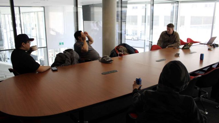 Members of the former Arviat Film Society, Global Dignity Canada, and the Our People Our Climate project held a knowledge sharing session with the Minneapolis College of Art and Design at the Winnipeg Art Gallery.