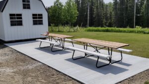 Future memories are being poured in Melgund! This new cement pad, for the cookshack extension and pavilion is set to be the heart of many Canada Day celebrations and community gatherings. Photo: Terri Bell
