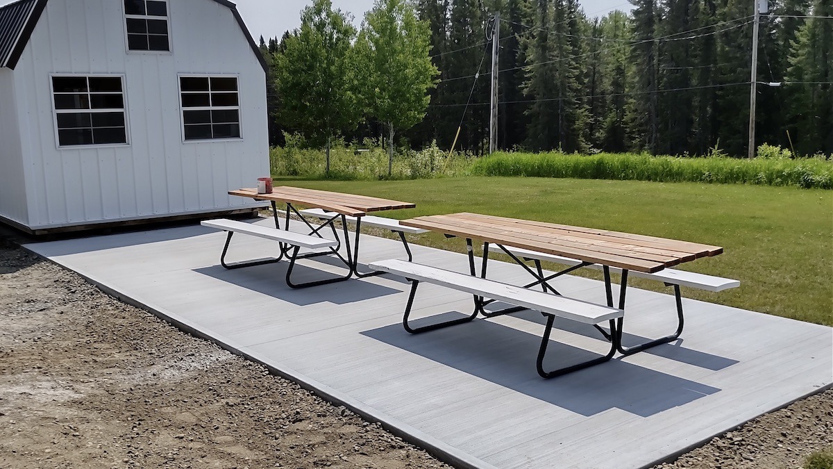 Future memories are being poured in Melgund! This new cement pad, for the cookshack extension and pavilion is set to be the heart of many Canada Day celebrations and community gatherings. Photo: Terri Bell