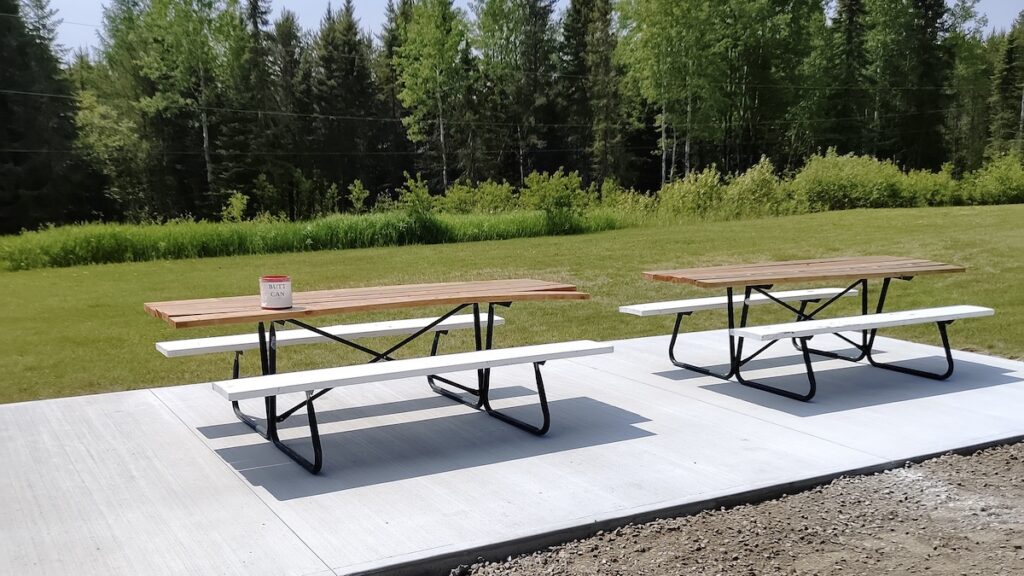 The foundation is set for good times ahead! The new pavilion at the Dyment Recreation complex in Melgund Township is one step closer to reality with the fresh concrete pad now in place. Photo: Terri Bell
