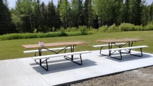 The foundation is set for good times ahead! The new pavilion at the Dyment Recreation complex in Melgund Township is one step closer to reality with the fresh concrete pad now in place. Photo: Terri Bell