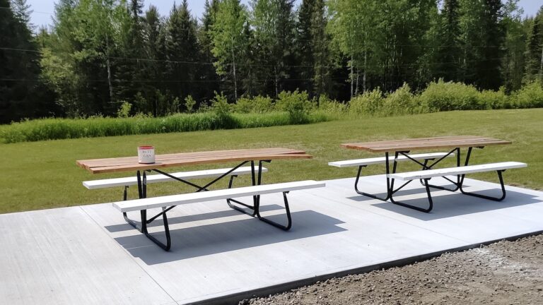 The foundation is set for good times ahead! The new pavilion at the Dyment Recreation complex in Melgund Township is one step closer to reality with the fresh concrete pad now in place. Photo: Terri Bell