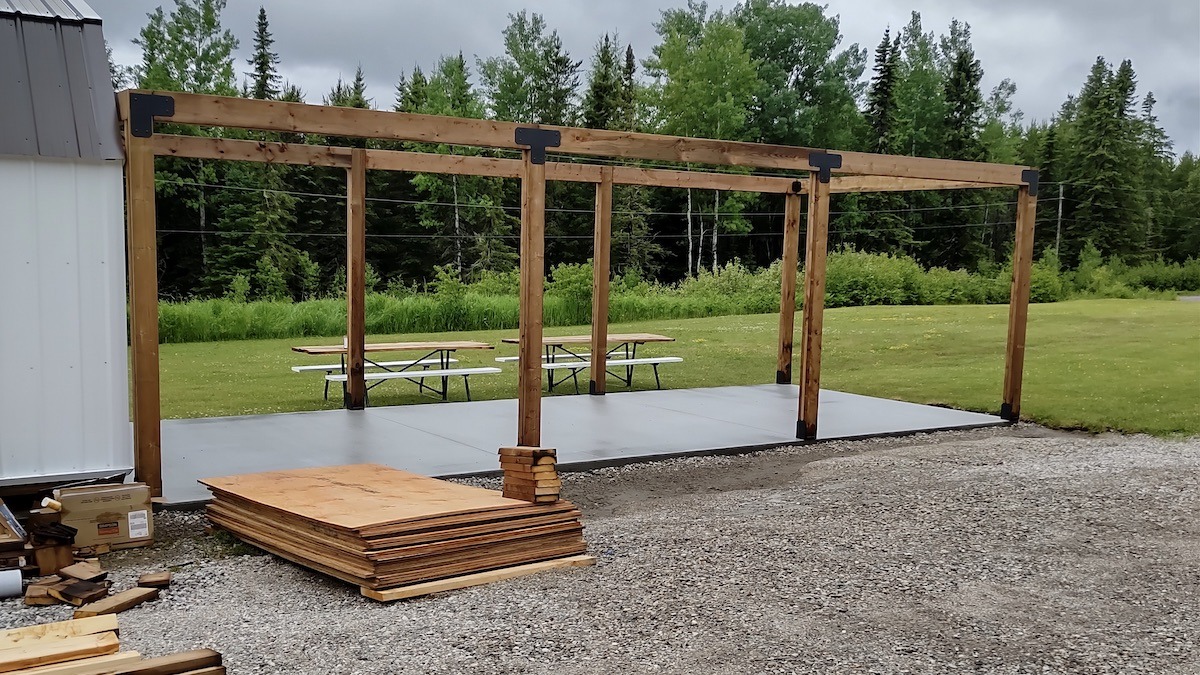 Construction almost complete! The new Melgund Township Pavilion is ready to become the heart of our community's food, arts, and gathering events. Photo: Terri Bell