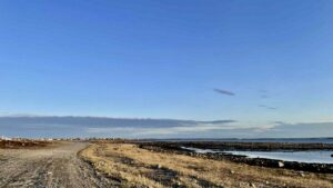 This unpaved shoreline road leads past the edge of town, where land, sky, and water meet in a quiet rhythm. It's a place to slow down and reconnect—far from the urban pace of Winnipeg.