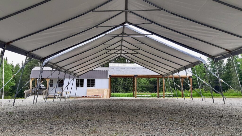 The Dyment Recreation Complex in Melgund Township has new event tents, perfect for music, arts and community events.