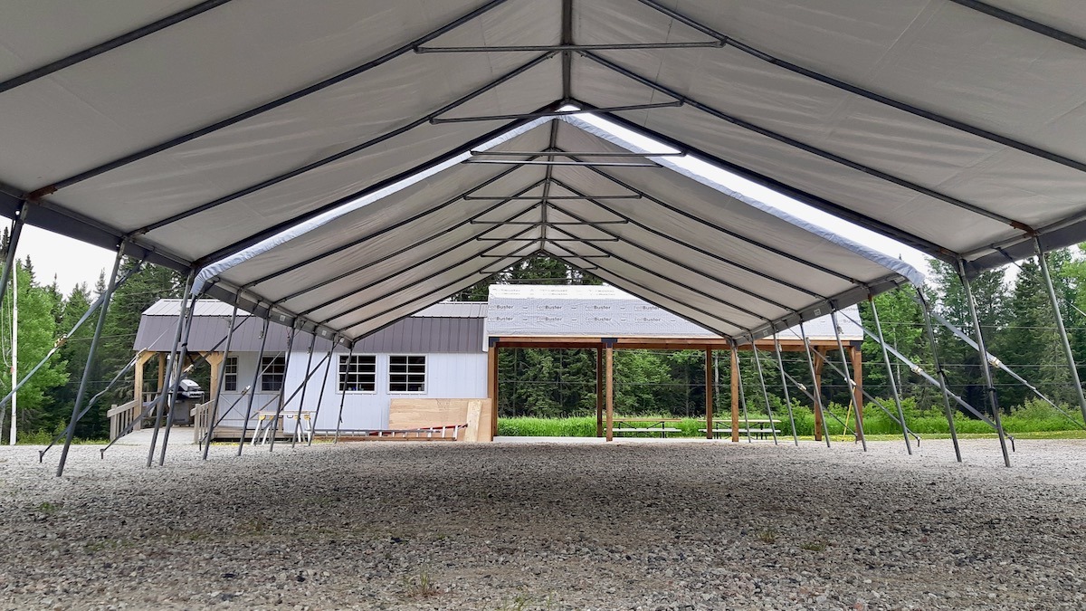 The Dyment Recreation Complex in Melgund Township has new event tents, perfect for music, arts and community events.
