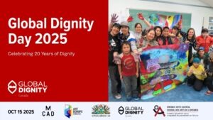 Global Dignity Day, celebrated each year on October 15 in Canada and around the world, is a global movement dedicated to recognizing and uplifting the inherent dignity of all people. Now marking its 20th anniversary, it brings together schools, artists, and communities worldwide to share stories, build empathy, and inspire action toward a more respectful and connected world.