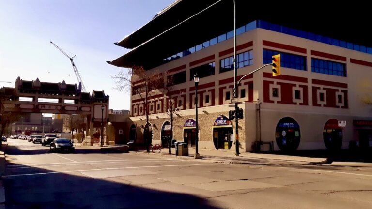The Dynasty Building’s sweeping roofline and striking architecture make it a landmark in Winnipeg’s Chinatown.