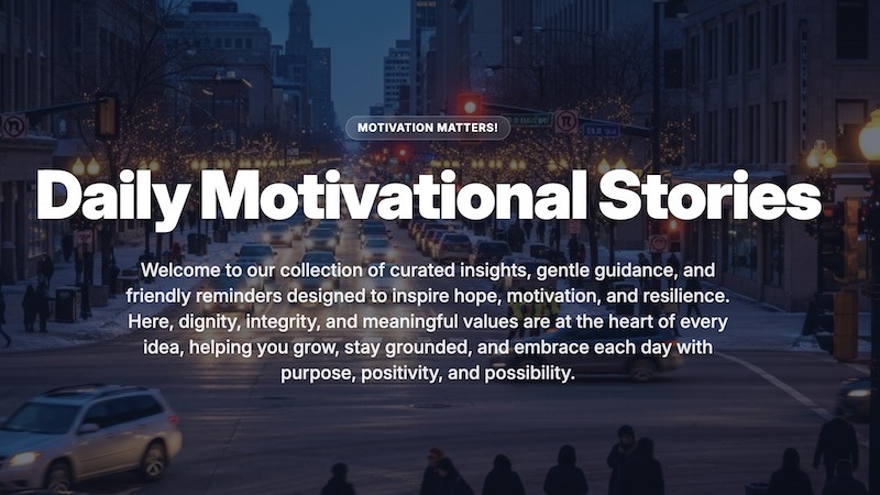 Explore our collection of inspirational and motivational short stories, carefully curated to spark hope, resilience, and personal growth. Each uplifting story delivers gentle guidance, powerful life lessons, and meaningful reminders rooted in dignity, integrity, courage, and core values. Designed for daily encouragement and positive mindset shifts, these short inspirational reads help you stay grounded, build inner strength, and embrace every day with purpose, optimism, and possibility. Whether you’re seeking motivational stories for tough times or thoughtful reflections to inspire success and self-improvement, you’ll find words here that encourage growth, perseverance, and a life lived with intention.
