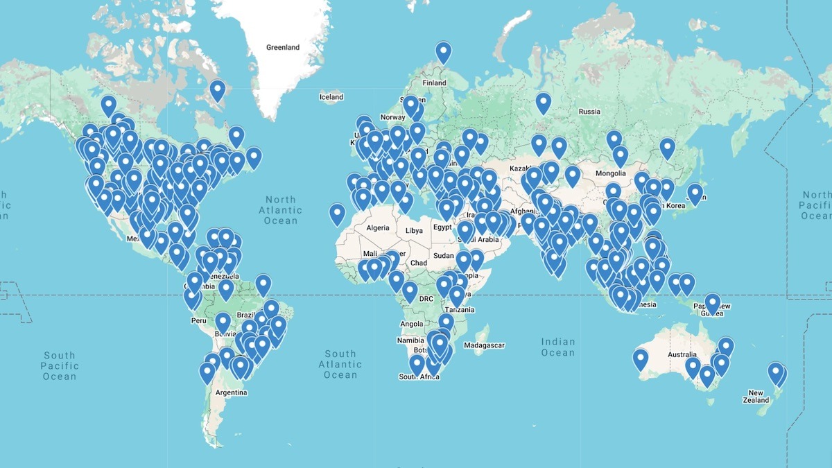 Visitors came from more than 1,296 cities and communities across the globe.