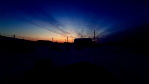 Out here in Nunavut the sky feels endless stretching across the horizon in ways hard to describe.