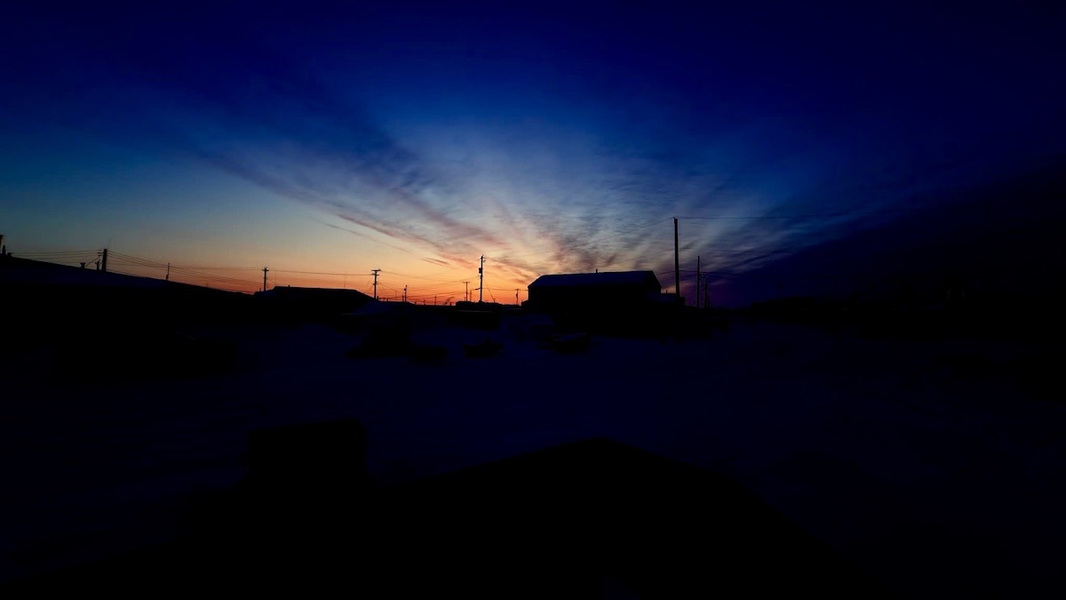 Out here in Nunavut the sky feels endless stretching across the horizon in ways hard to describe.