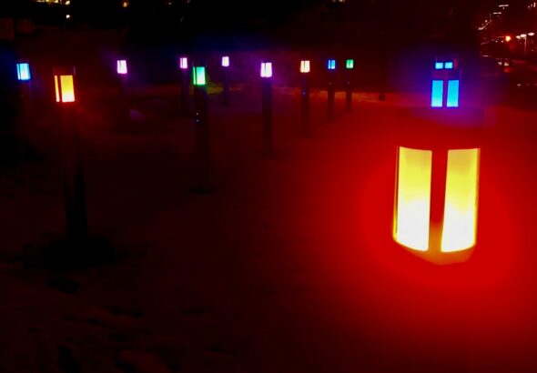 By pressing buttons to mix red, green, and blue LED lights, park visitors become active performers, shaping the visual landscape and connecting with the local neighborhood community through beautiful colour.