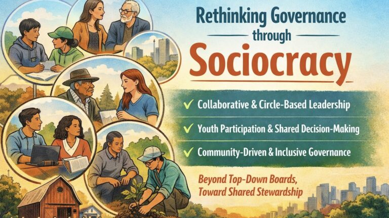 Sociocracy helps nonprofits move beyond top-down leadership toward governance models emphasizing collaboration, accountability, participation, and collective responsibility.