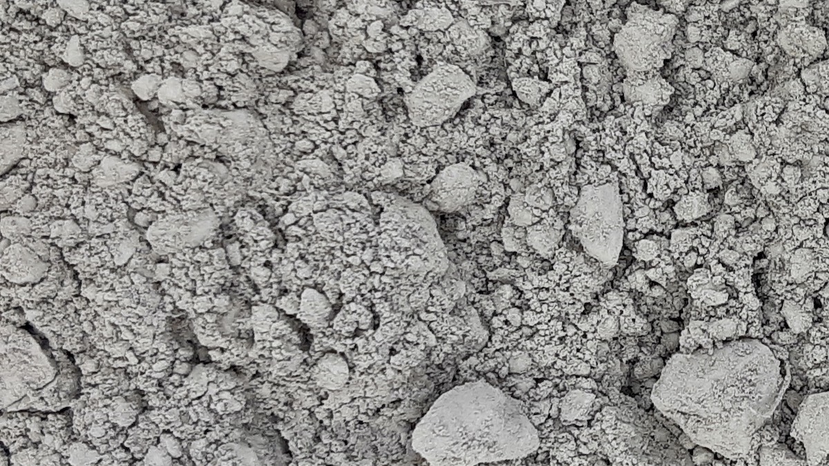 This is our dried and smashed up wild clay that we are now going to turn into powder.