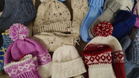 Frosty mornings call for colourful hats, warm mitts and one-of-a-kind creations made by local artists. These beautiful creations were made by Dryden artist Tanya McArthur.