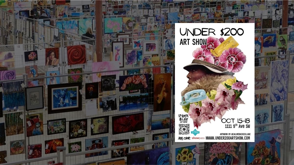 The Under $200 Art Show is coming to Calgary October 15-18. Art of all kinds- paintings, photography, textiles, mixed media, ceramics, handmade accessories, and so much more! Don’t miss your chance to discover amazing local art and one-of-a-kind finds!