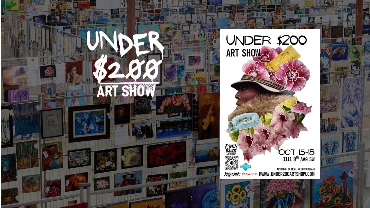 The Under $200 Art Show is coming to Calgary October 15-18. Art of all kinds- paintings, photography, textiles, mixed media, ceramics, handmade accessories, and so much more! Don’t miss your chance to discover amazing local art and one-of-a-kind finds!